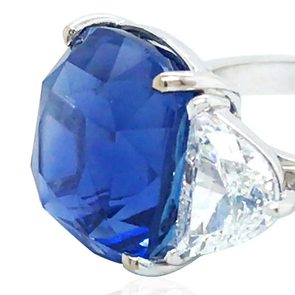 18K Gold 10.04ct Burma no-heat Sapphire Diamond Ring, GIA Lueur Jewelry