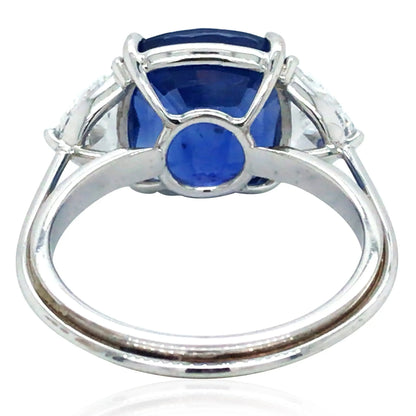 18K Gold 10.04ct Burma no-heat Sapphire Diamond Ring, GIA Lueur Jewelry