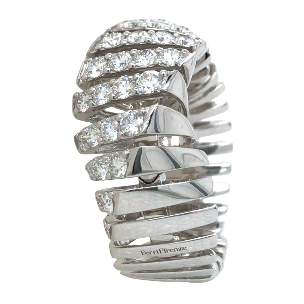 Ferri Firenze, 18K CRESCENDO White Gold Diamond Ring