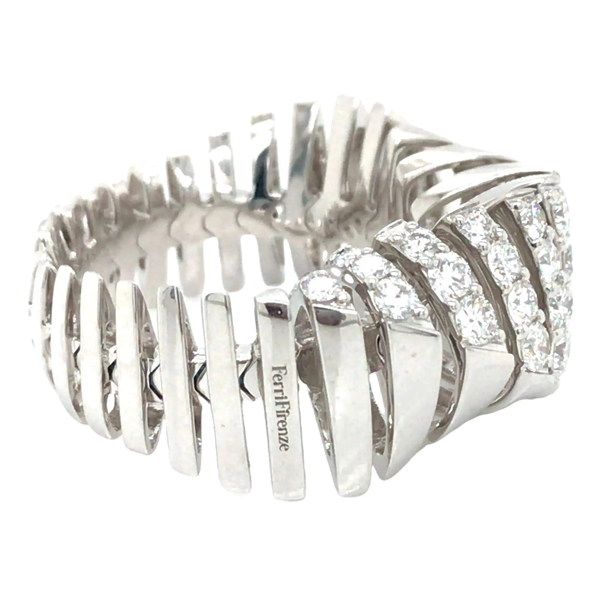 Ferri Firenze, 18K CRESCENDO White Gold Diamond Ring