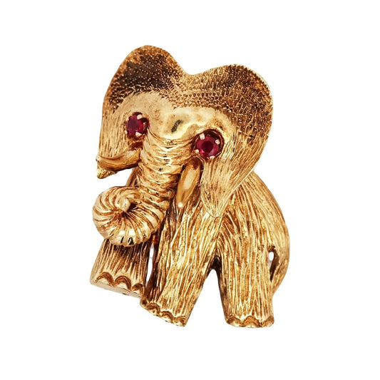 French 18K Gold Elephant Brooch
