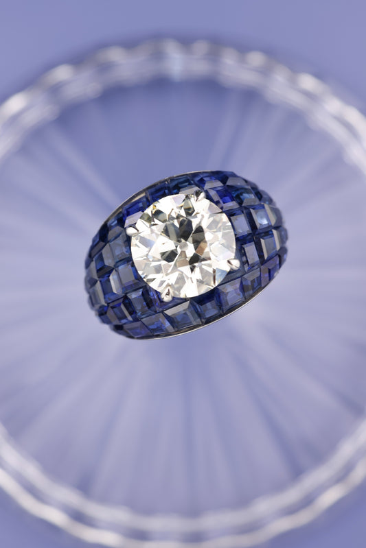 Oscar Heyman, Sapphire Diamond Bombe Ring