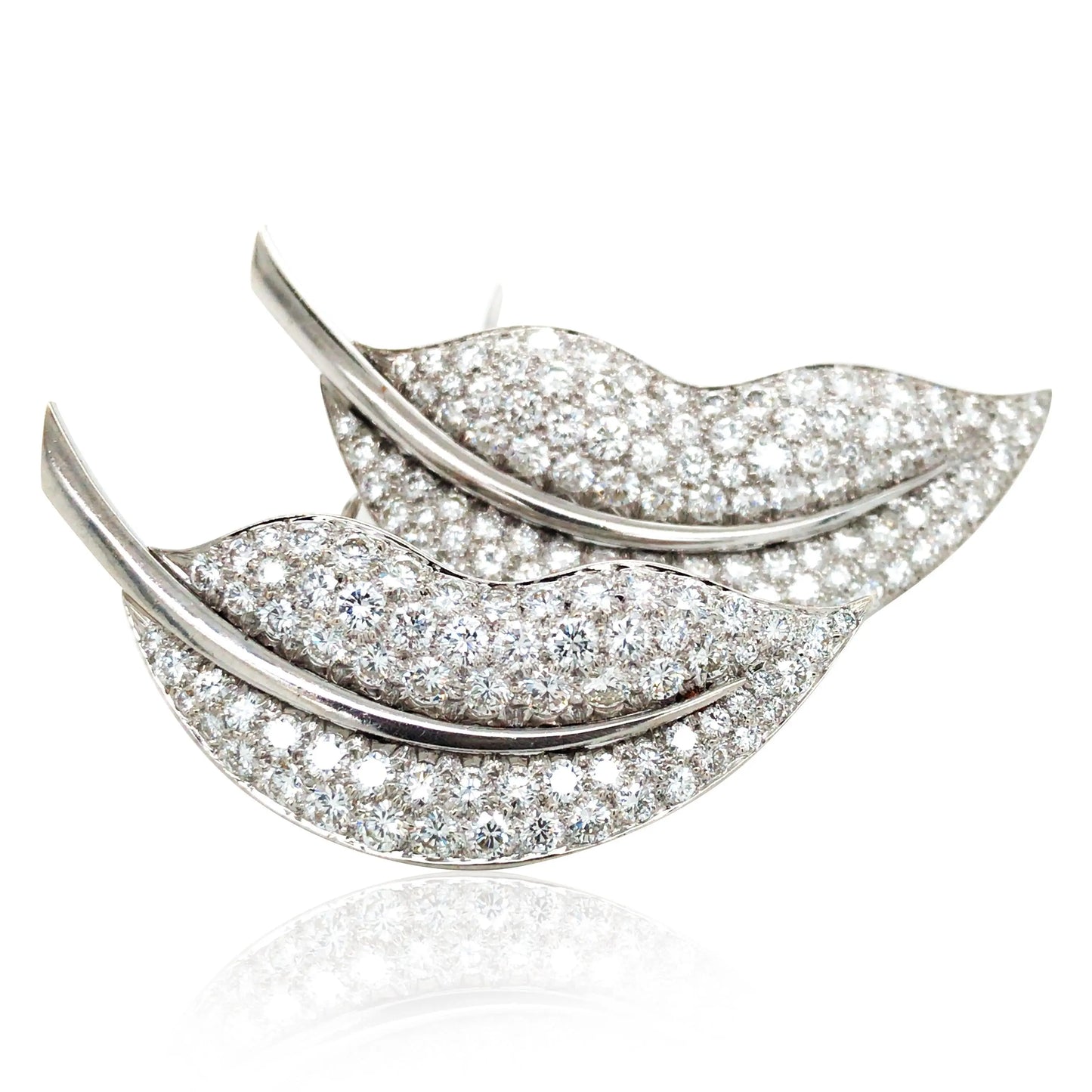 Van Cleef & Arpels, 18K Gold Diamond Leaf Brooch