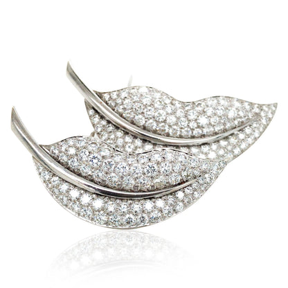 Van Cleef & Arpels, 18K Gold Diamond Leaf Brooch