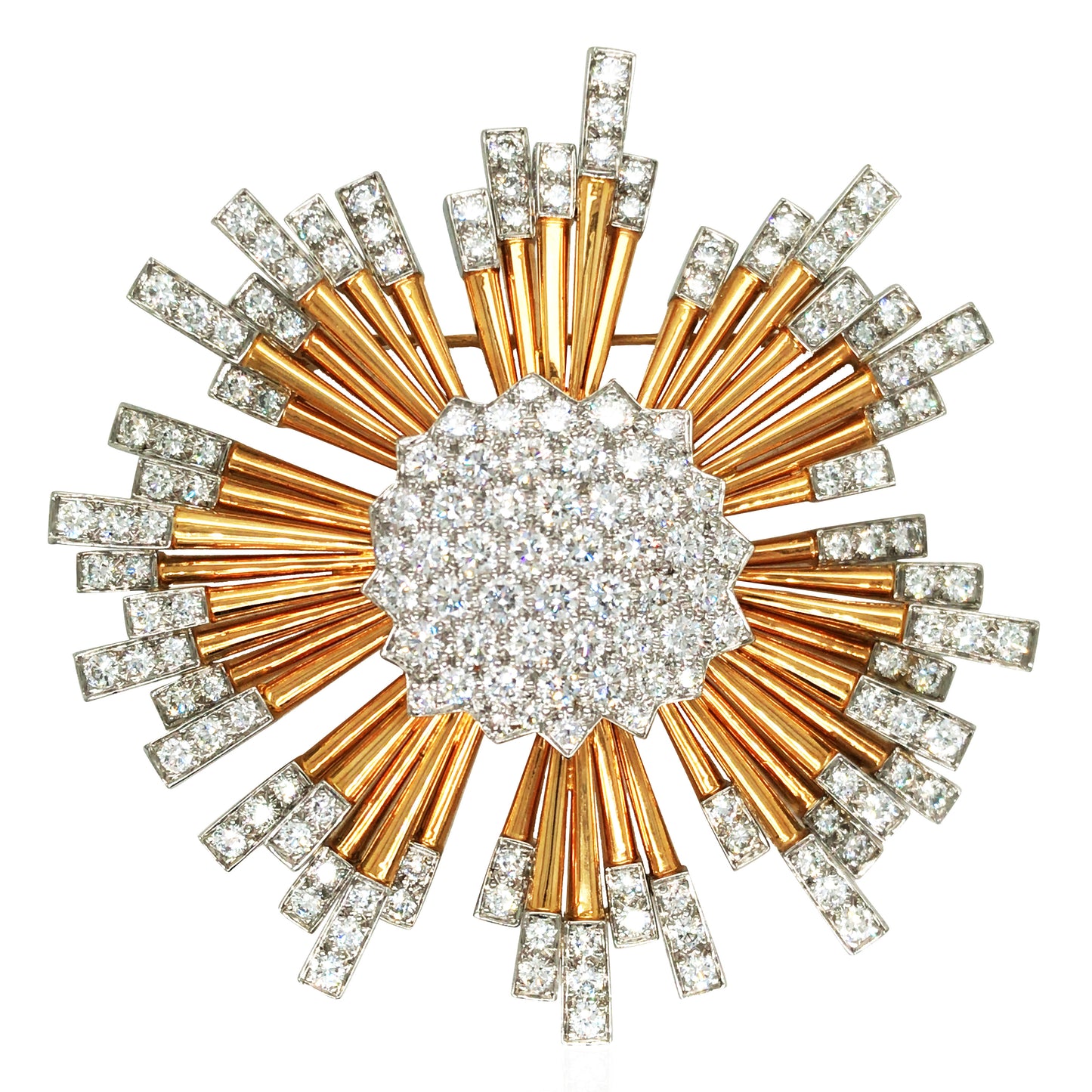 Oscar Heyman, Platinum 18K Gold Diamond Brooch