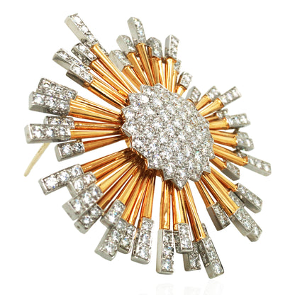 Oscar Heyman, Platinum 18K Gold Diamond Brooch