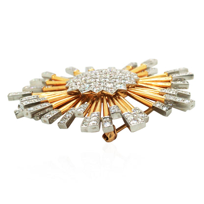 Oscar Heyman, Platinum 18K Gold Diamond Brooch