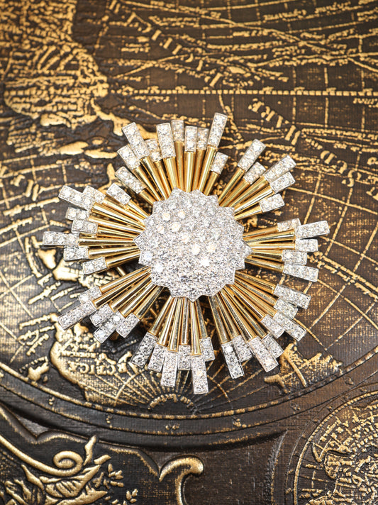 Oscar Heyman, Platinum 18K Gold Diamond Brooch