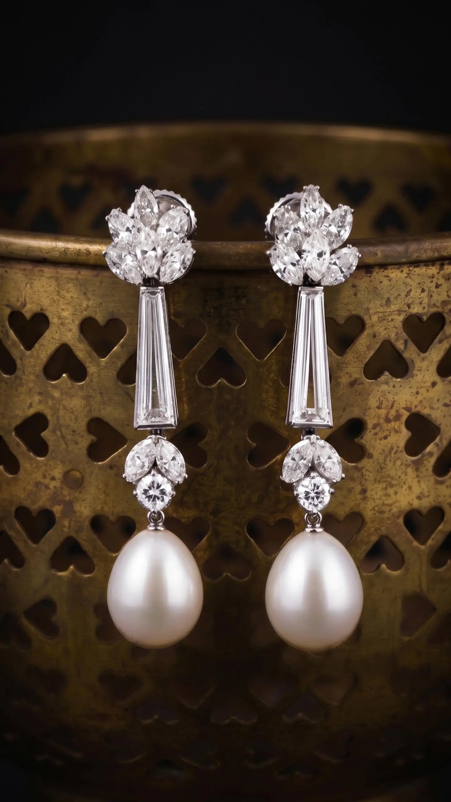 Platinum South Sea Pearl and Jadeite Jade Convertible Earrings, GIA