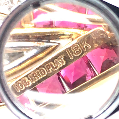 18K Gold Ruby Diamond Leaf Brooch
