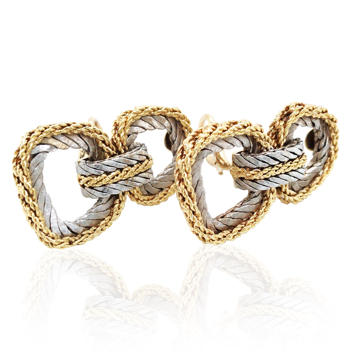 Buccellati, 18K Bi-color Gold Diamond Earrings