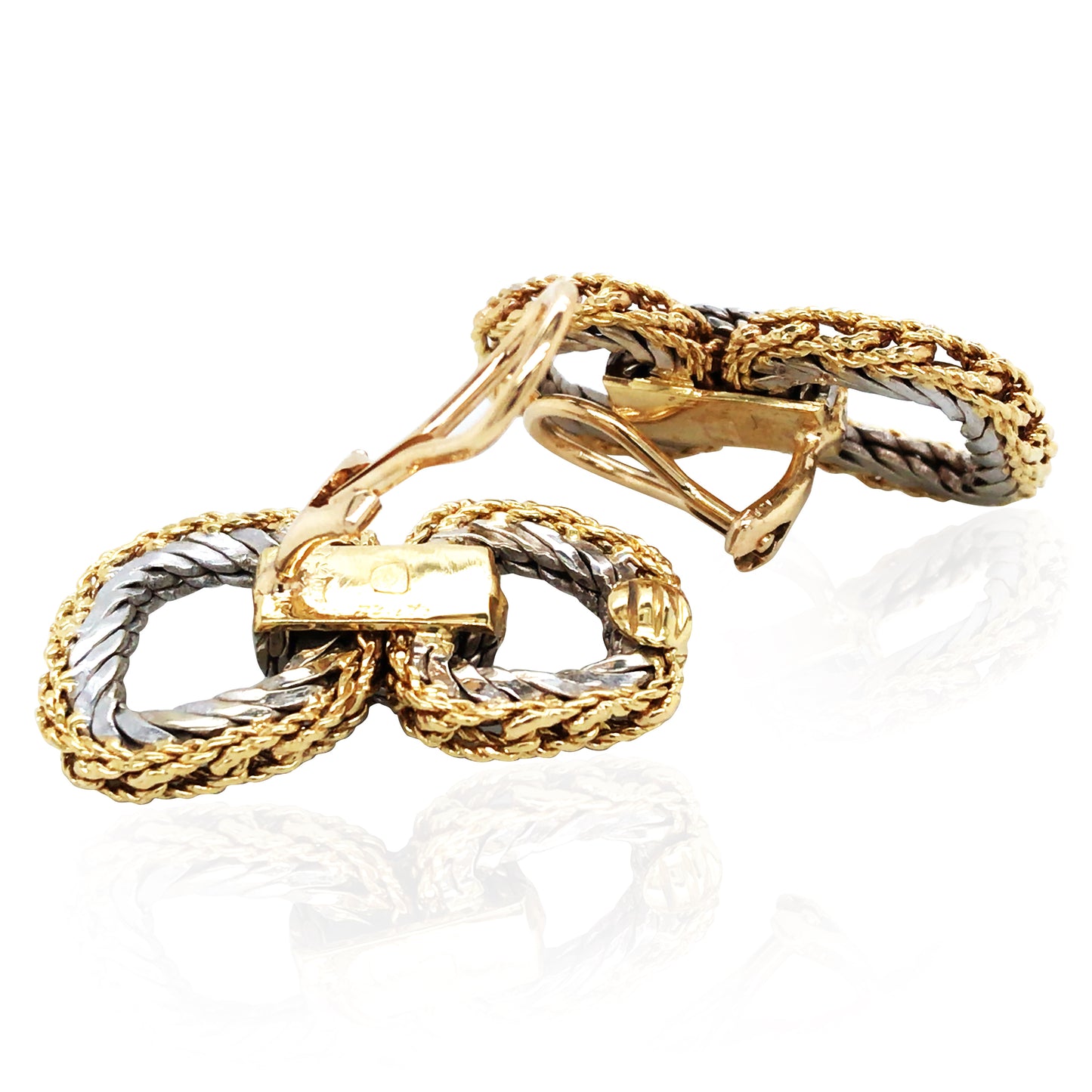 Buccellati, 18K Bi-color Gold Diamond Earrings