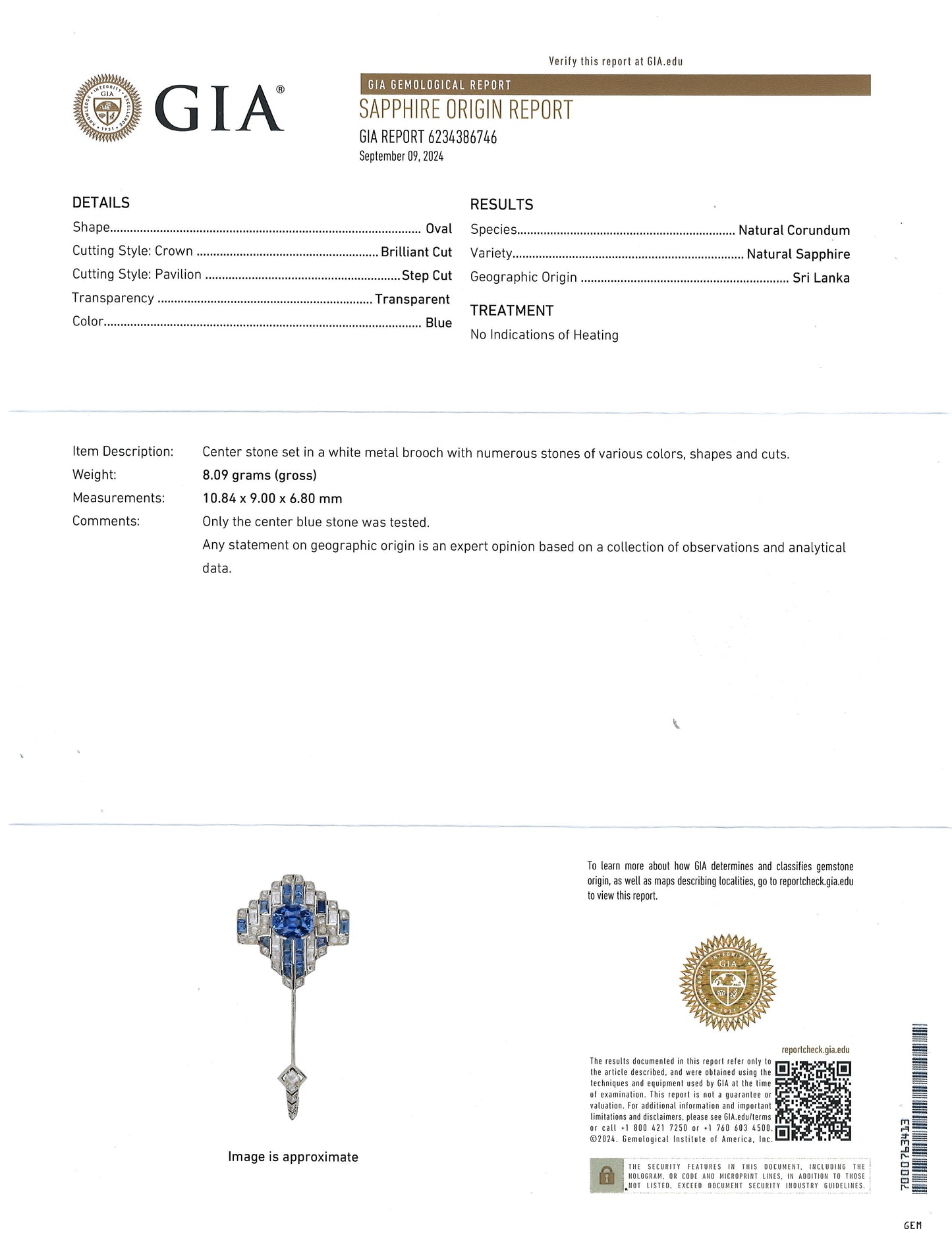 Cartier, Sapphire Diamond Jabot Brooch, GIA