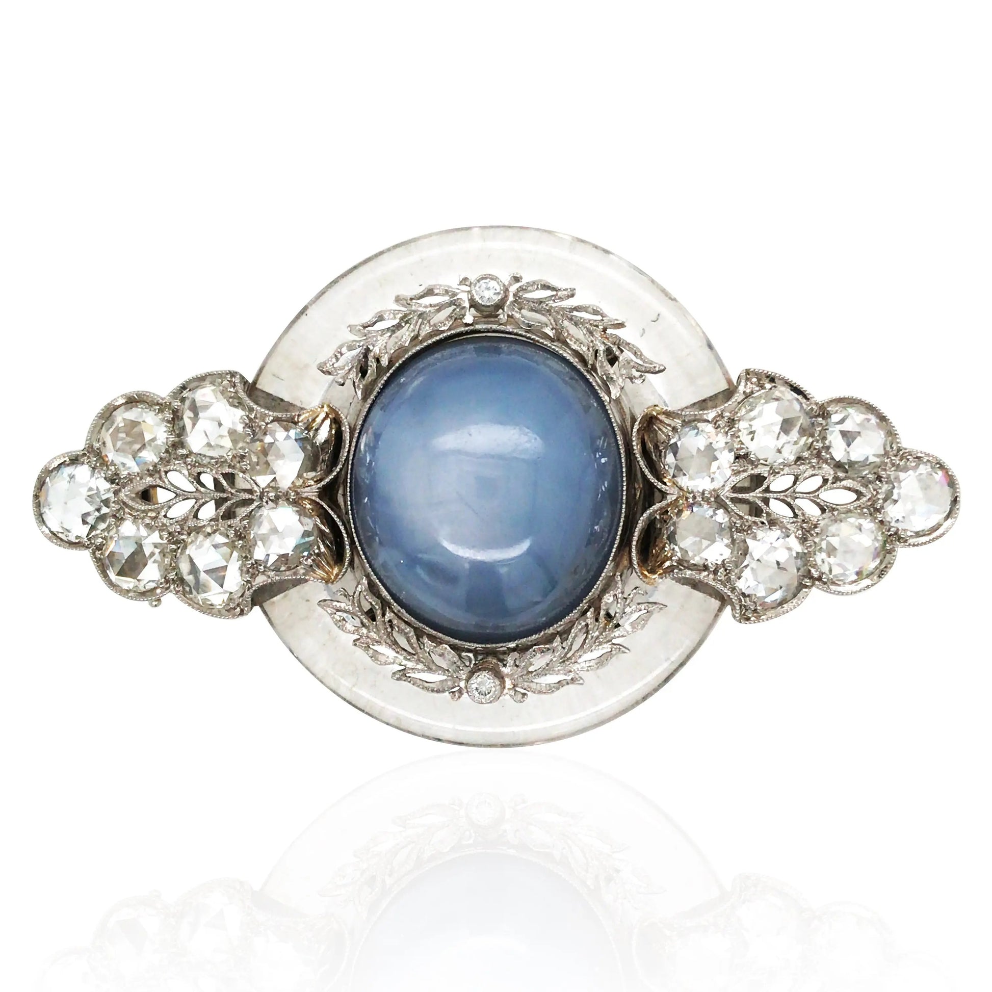 Star Sapphire Crystal Diamond Brooch Lueur Jewelry
