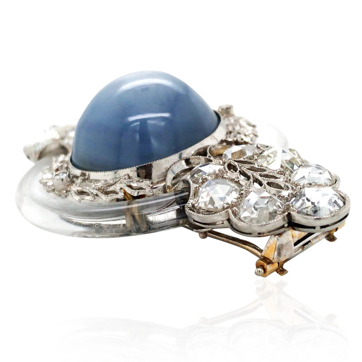 Star Sapphire Crystal Diamond Brooch Lueur Jewelry