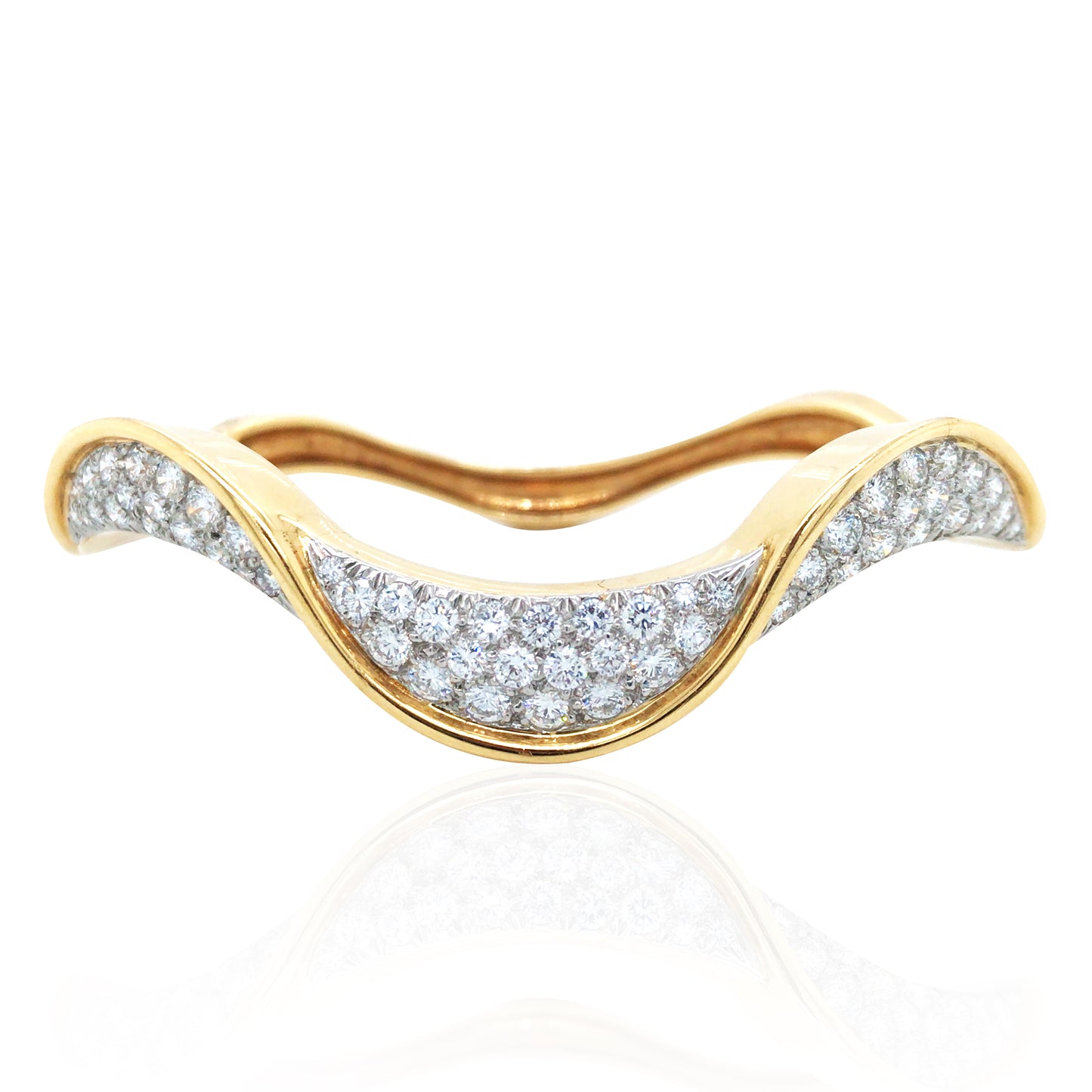 Oscar Heyman, Platinum 18K Gold Diamond Bangle