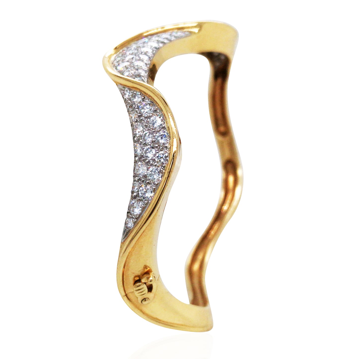 Oscar Heyman, Platinum 18K Gold Diamond Bangle