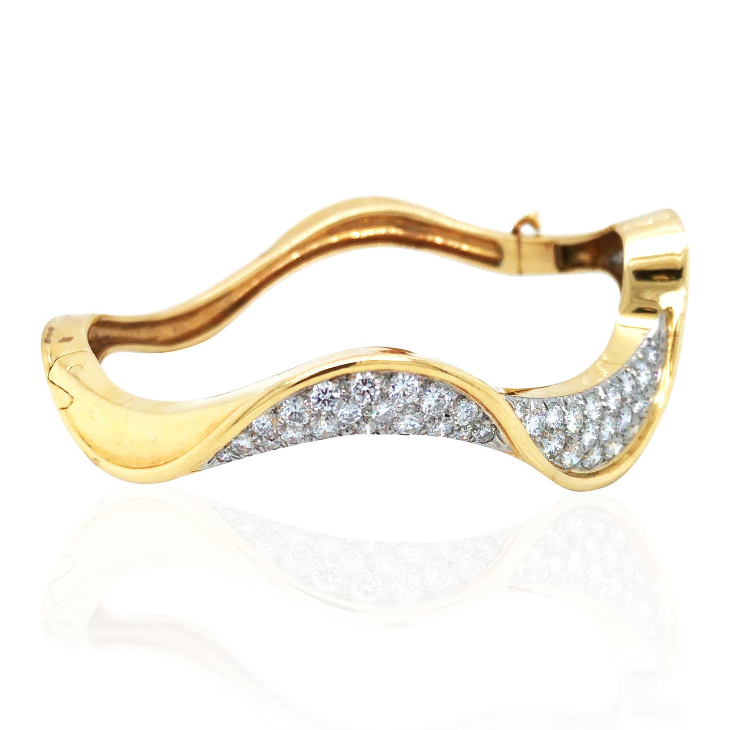 Oscar Heyman, Platinum 18K Gold Diamond Bangle
