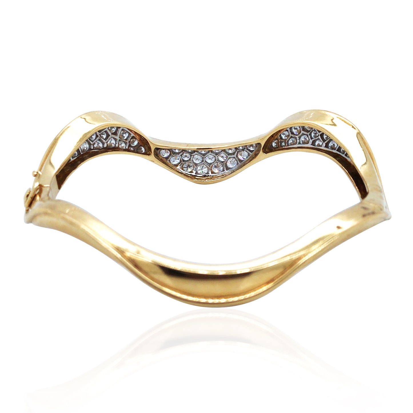 Oscar Heyman, Platinum 18K Gold Diamond Bangle