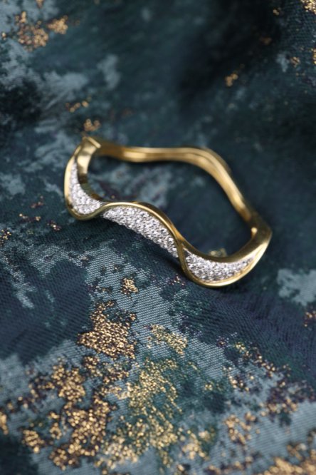 Oscar Heyman, Platinum 18K Gold Diamond Bangle