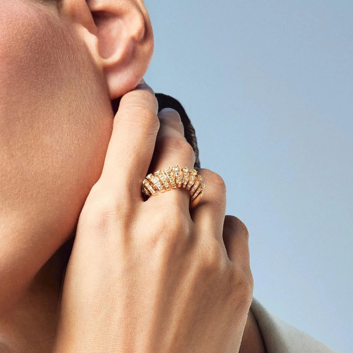 Ferri Firenze, 18K Gold Diamond Yellow Diamond Ring