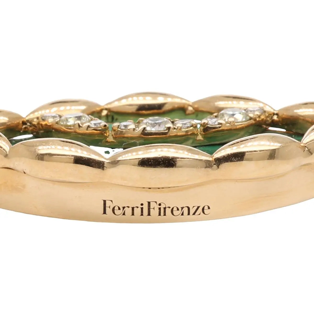 Ferri Firenze, 18K Gold Malachite Yellow Diamond Earrings