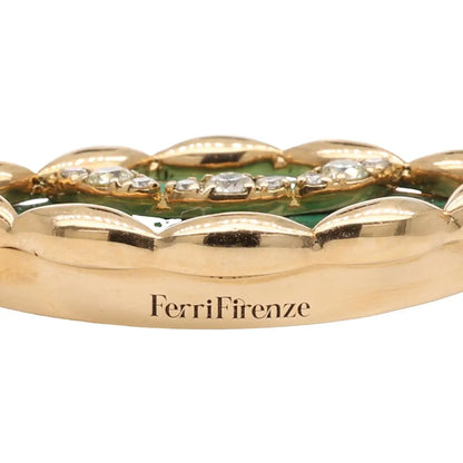 Ferri Firenze, 18K Gold Malachite Yellow Diamond Earrings