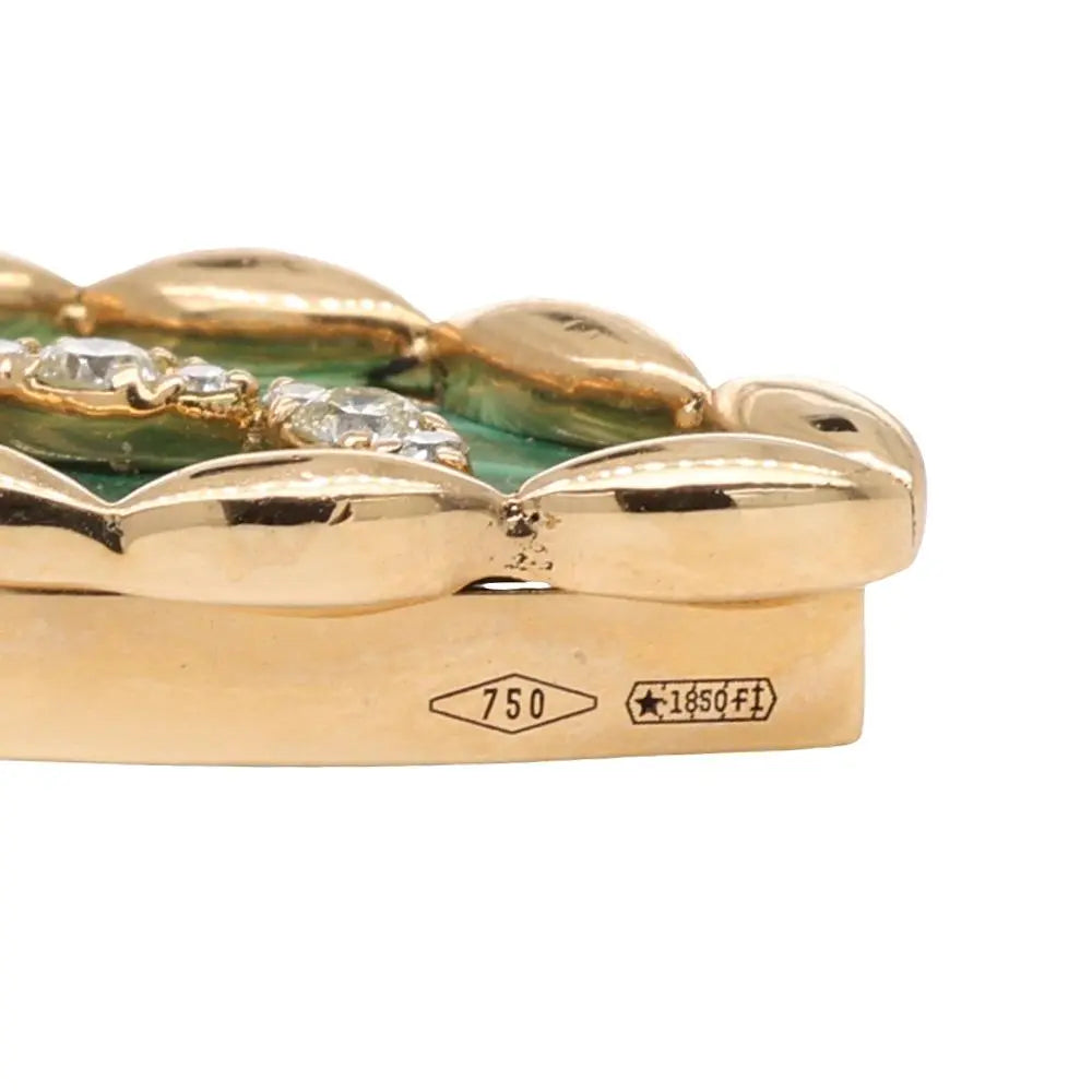 Ferri Firenze, 18K Gold Malachite Yellow Diamond Earrings