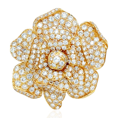 Oscar Heyman, 18K Gold Diamond Brooch, Certificate