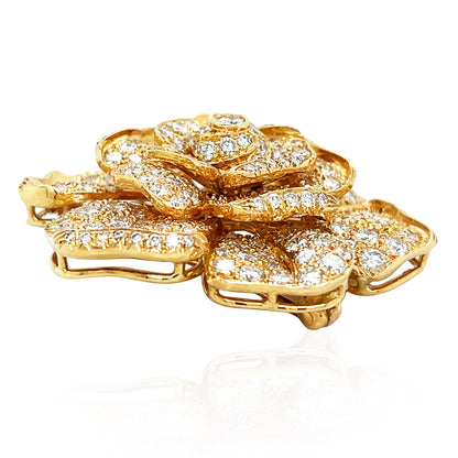 Oscar Heyman, 18K Gold Diamond Brooch, Certificate