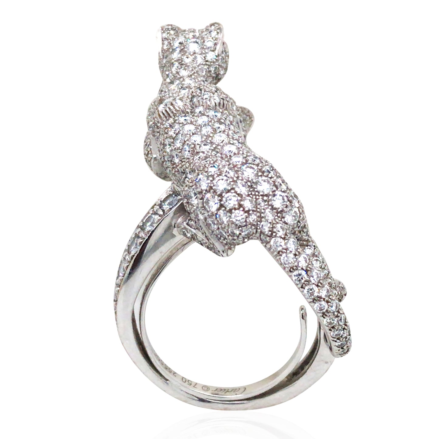 Cartier, 18K Gold Diamond Panther Ring, Certificate