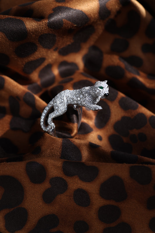 Cartier, 18K Gold Diamond Panther Ring, Certificate