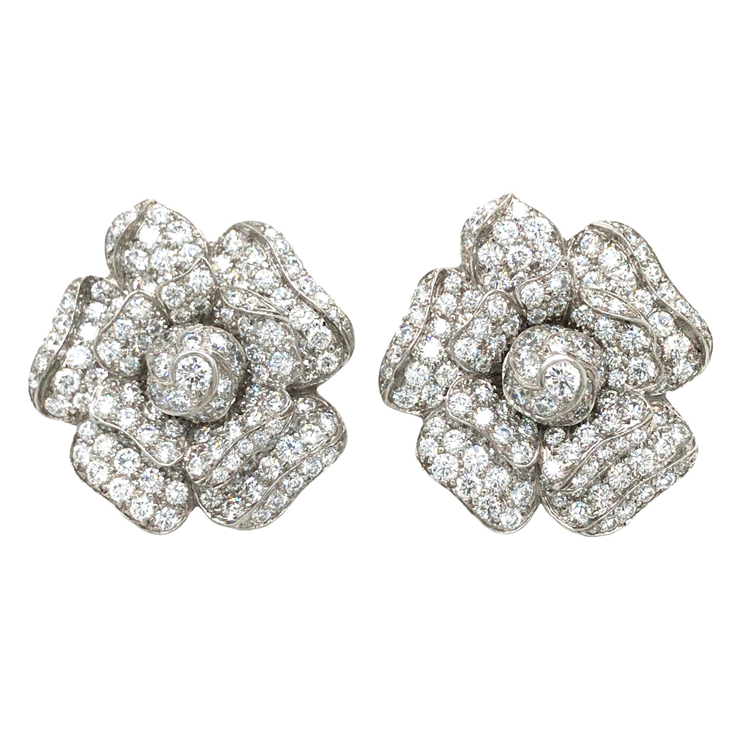 Oscar Heyman, Platinum Diamond Earrings, Certificate