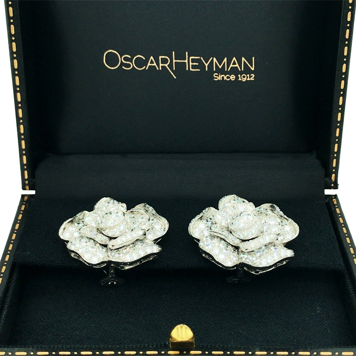 Oscar Heyman, Platinum Diamond Earrings, Certificate