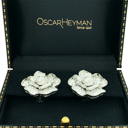 Oscar Heyman, Platinum Diamond Earrings, Certificate