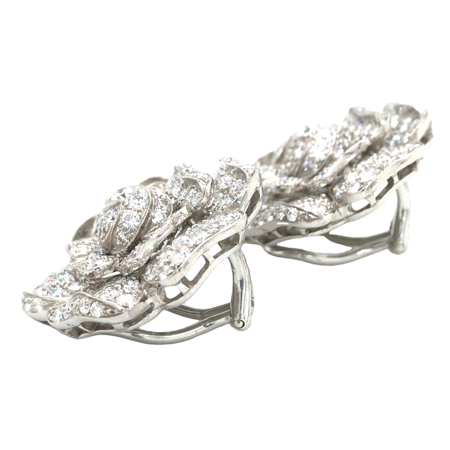 Oscar Heyman, Platinum Diamond Earrings, Certificate