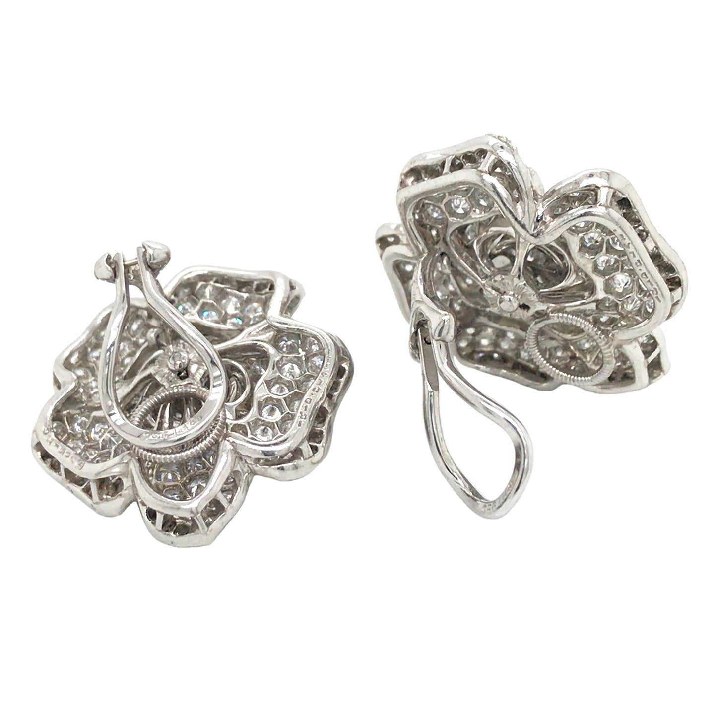 Oscar Heyman, Platinum Diamond Earrings, Certificate