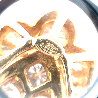 18K Gold Diamond Flower Brooch