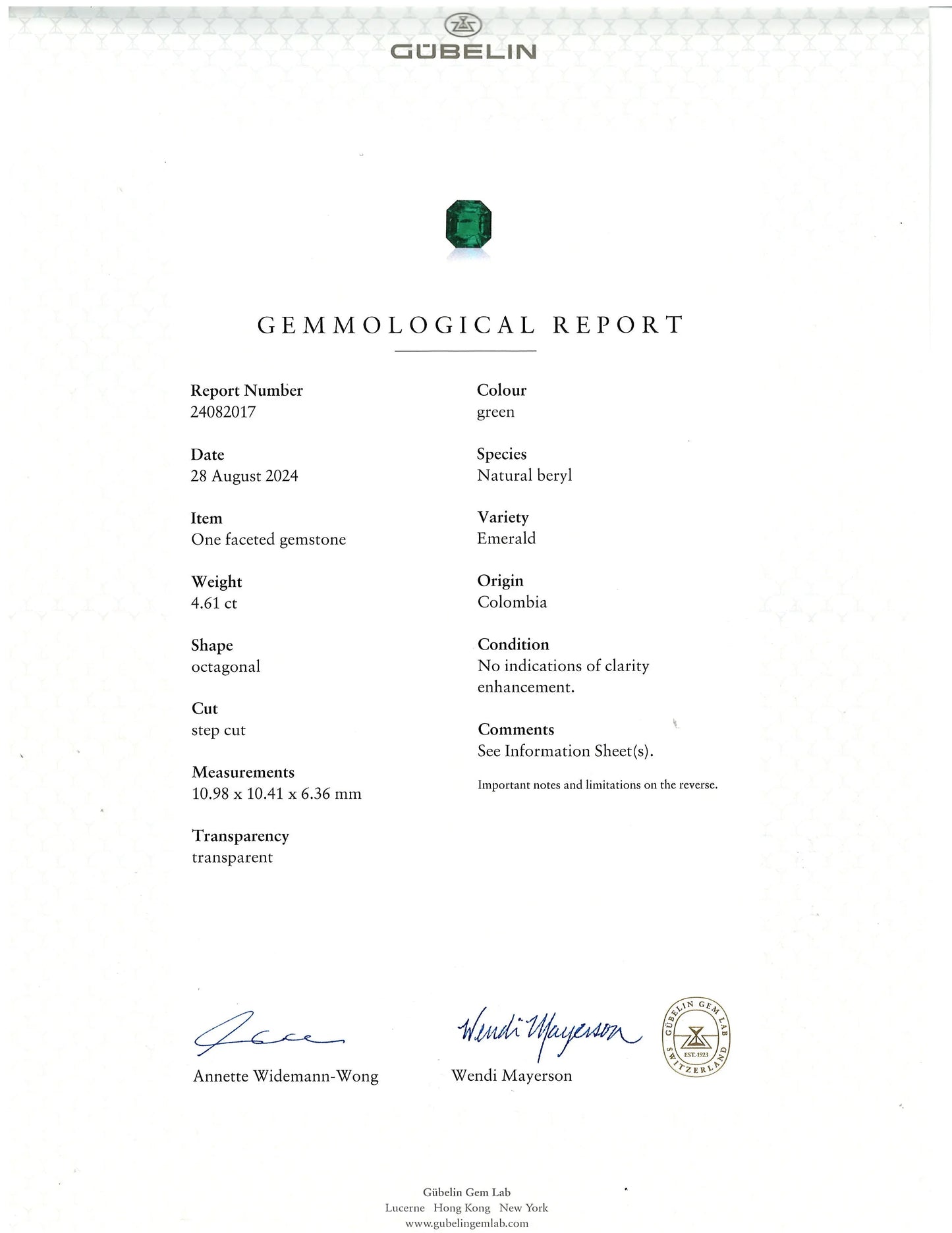 Oscar Heyman, Platinum 18K Gold 4.61ct Colombia no-oil Emerald Diamond Ring, Gubelin, AGL, GIA Oscar Heyman