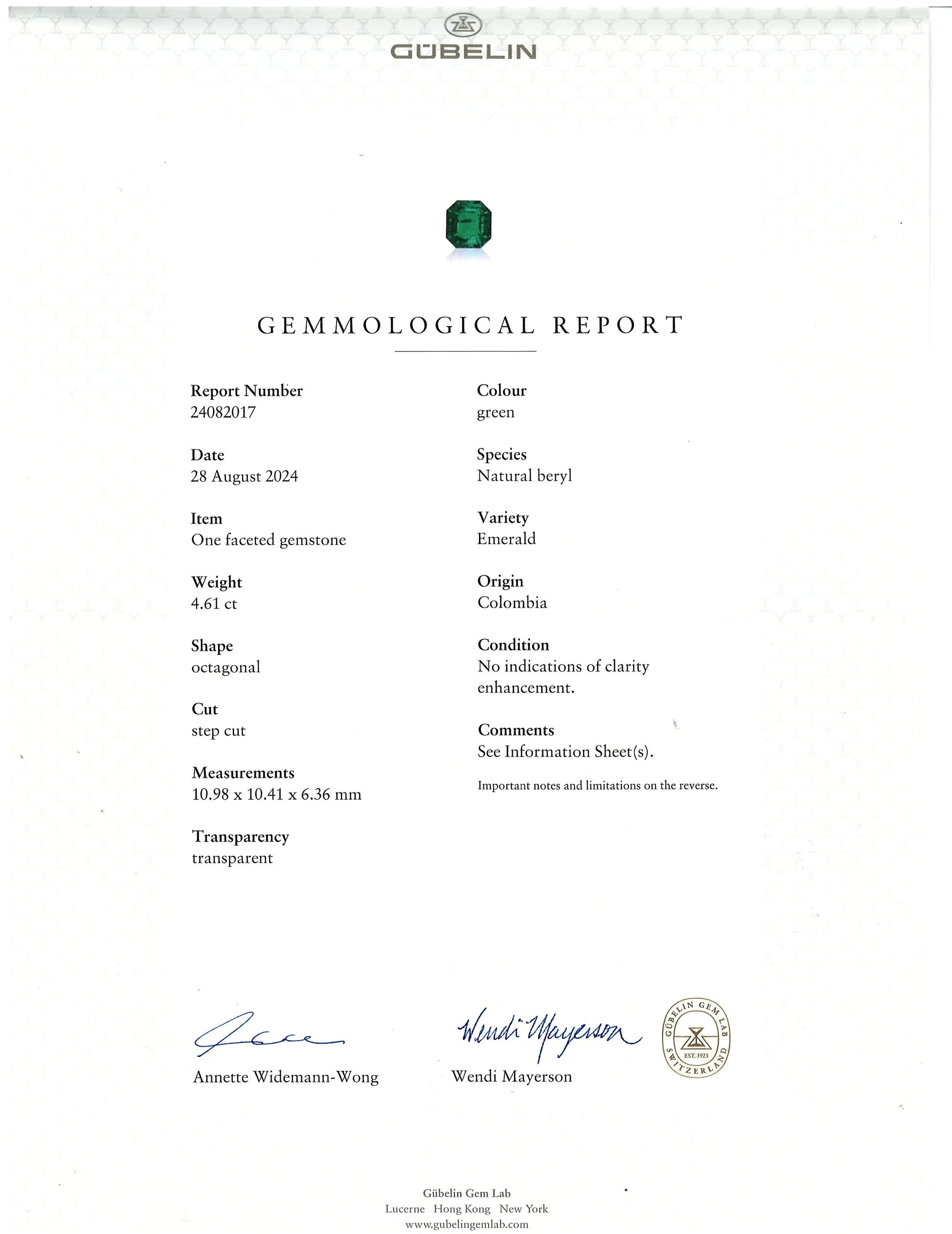 Oscar Heyman, Platinum 18K Gold 4.61ct Colombia no-oil Emerald Diamond Ring, Gubelin, AGL, GIA Oscar Heyman