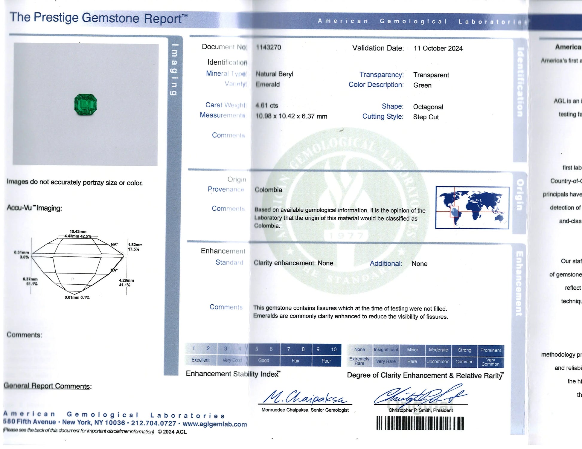 Oscar Heyman, Platinum 18K Gold 4.61ct Colombia no-oil Emerald Diamond Ring, Gubelin, AGL, GIA Oscar Heyman