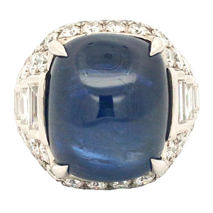 Bvlgari, 18K Gold 27.09ct Burma no-heat Sugarloaf Sapphire Diamond Ring, AGL