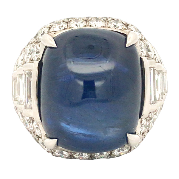 Bvlgari, 18K Gold 27.09ct Burma no-heat Sugarloaf Sapphire Diamond Ring, AGL