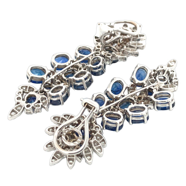 18K Gold Burma no-heat Sapphire Diamond Earrings, AGL