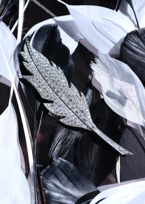Oscar Heyman, Platinum Diamond Feather Brooch, Certificate