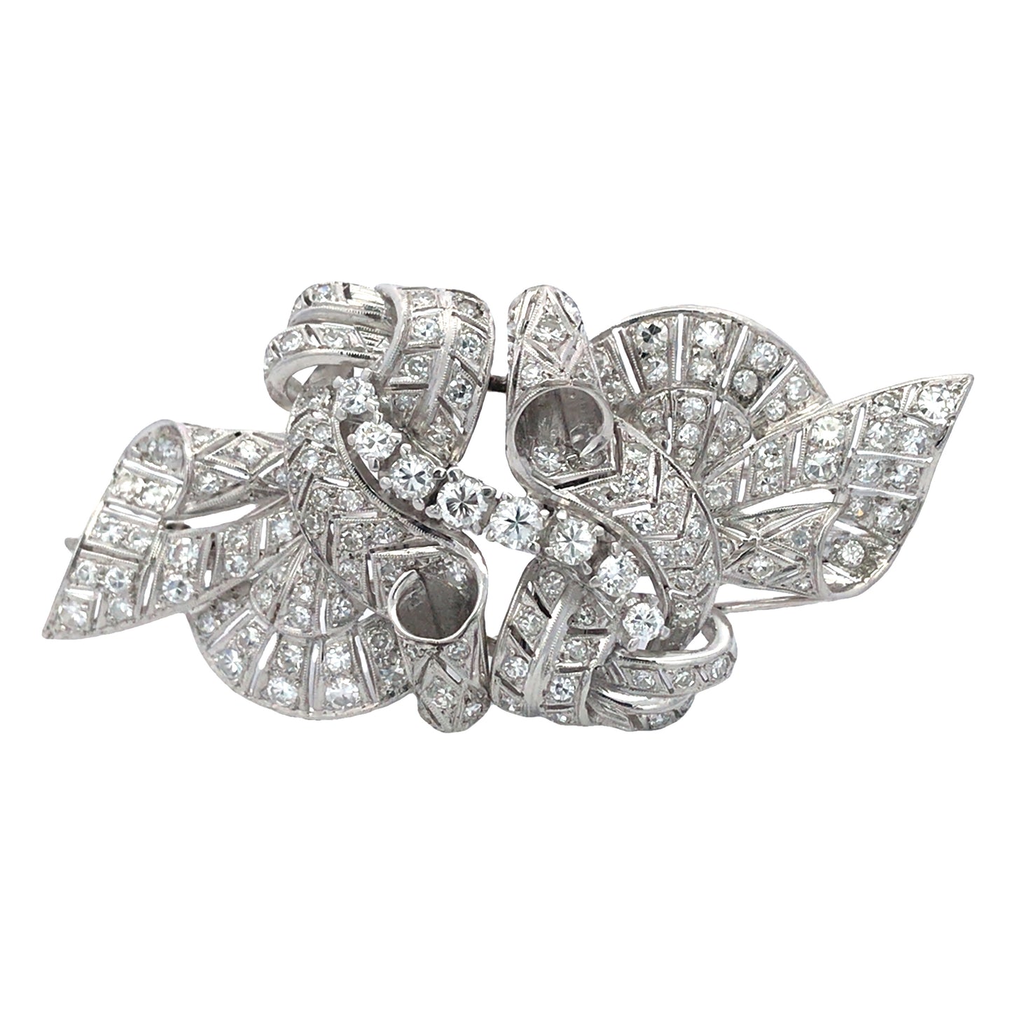 Platinum Diamond Double-pin Brooch