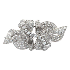Platinum Diamond Double-pin Brooch