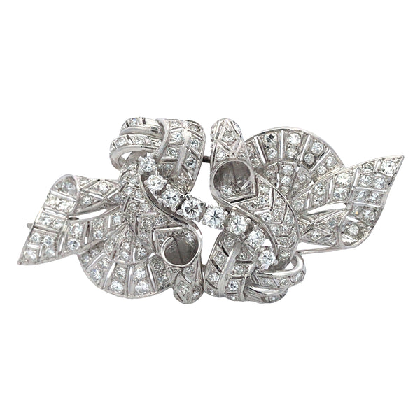 Platinum Diamond Double-pin Brooch