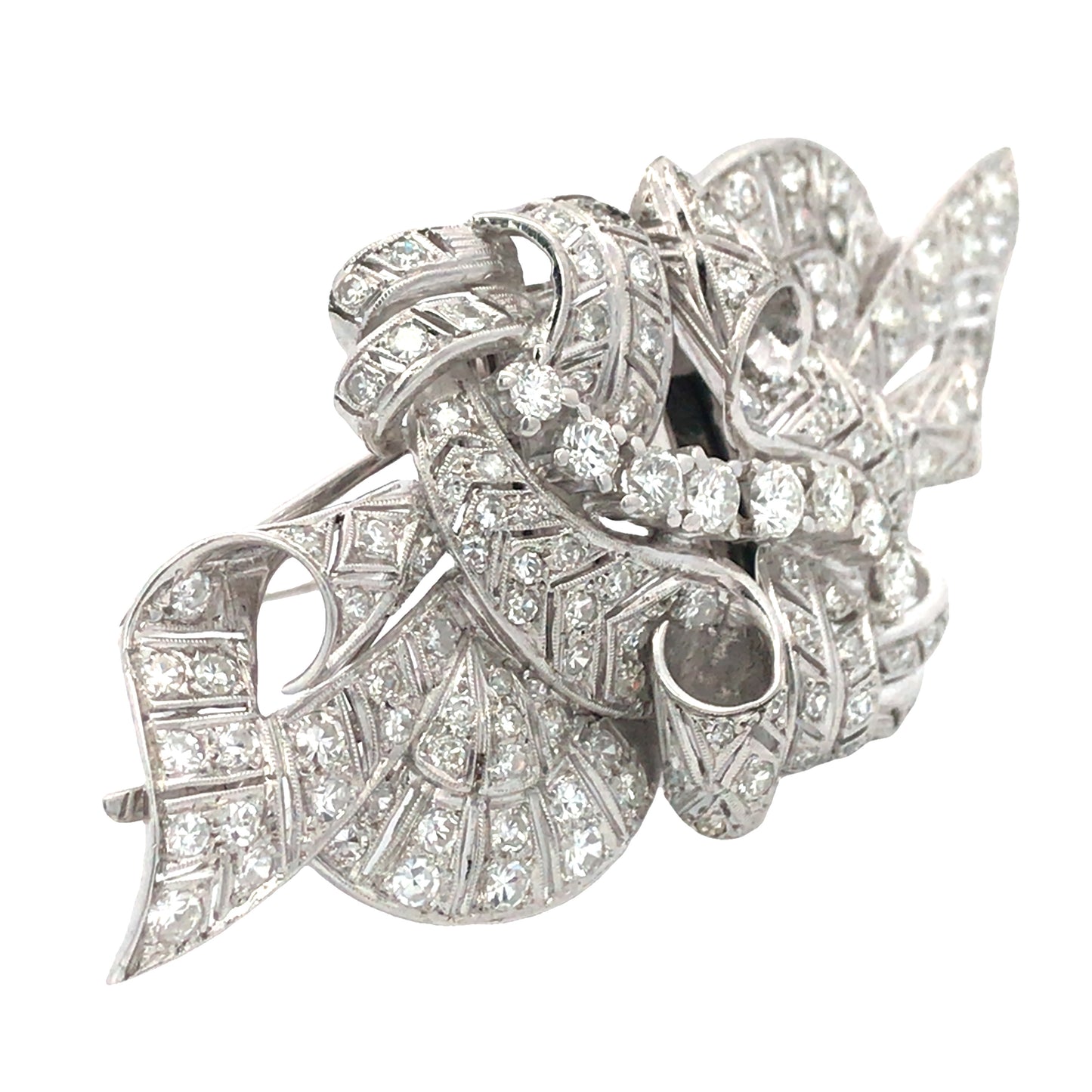Platinum Diamond Double-pin Brooch