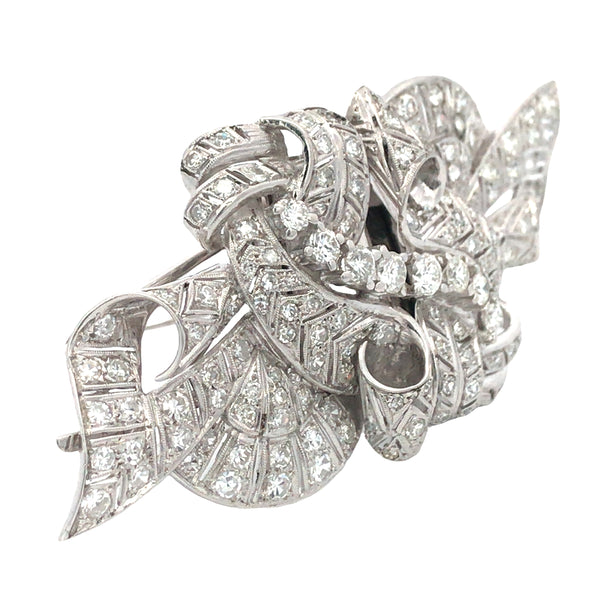 Platinum Diamond Double-pin Brooch